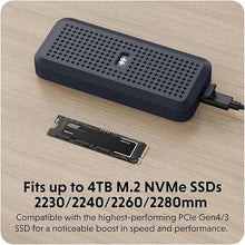 Load image into Gallery viewer, HyperDrive Next Portable 40Gbps USB4 M.2 NVMe SSD Enclosure with M.2 NVMe SSDs up to 4TB for PS5, Windows 10, macOS 12.4, and newer, Water/Dust Resistant, Fits M.2 SSD Enclosures 2230/2240/2260/2280mm