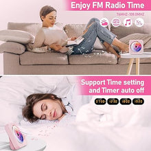 Load image into Gallery viewer, CD Player Portable Bluetooth 5.1 Desktop CD Player with HiFi Sound Speakers,Remote Control,Dust Cover,LED Display,Boombox FM Radio,USB/AUX for Home,Kids (Pink)