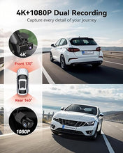 Load image into Gallery viewer, REDTIGER 4K Dash Cam Front and Rear, Touch Screen 3.18 Inch, Free 64GB Card, Car Dash Camera Built-in WiFi GPS, UHD 2160P Night Vision, WDR, Parking Monitor (F7N Touch)