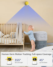 Load image into Gallery viewer, 5"Baby Monitor wifi Smartphone, Baby Monitor with Camera and 2-Way Audio, 2K HD Screen, Video Baby Monitors with Infrared Night Vision, Temp & Humidity Sensor, Cry Detection, Ideal Present