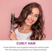 Load image into Gallery viewer, PRITECH Ceramic Hair Iron (TA-2340), 1 inch, Hair Straightener and Curling Iron, Adjustable Temperature, Fast Heat Up, Auto Shut-Off, Dual Voltage, Safety Lock, 450°F