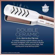 Load image into Gallery viewer, Conair Double Ceramic Flat Iron, 1 1/2-inch Wet-to-Dry Hair Straightener