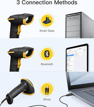 Load image into Gallery viewer, Inateck 2D Barcode Scanner Bluetooth, Barcode Reader with 2.4Ghz Smart Base, Screen Scanning, BCST-54 Black