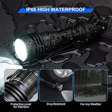 Load image into Gallery viewer, WUBEN T1 Tactical Flashlights 2000 High Lumens, Rechargeable Flashlight 498 Meters Long Beam Distance, Handheld Flash Light with Tactical Tail Button for Tactical Gear, Suvival, Emergencies, Outdoor
