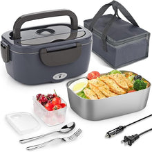 Load image into Gallery viewer, Electric Lunch Box Food Heater 3 in 1 Portable Warmer Leakproof Heated Box for Adults, 12V/24V 110V Heating Microwave for Car/Home with 1.5L Removable Stainless Steel Container