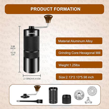 Load image into Gallery viewer, M6 Coffee Grinder Manual,Capacity 25g,Hand Coffee Grinder with Aluminum Body,Coffee Hand Grinder With Sharp Hexagonal Grinding Core,Portable Manual Coffee Bean Grinder for Pour Over Espresso