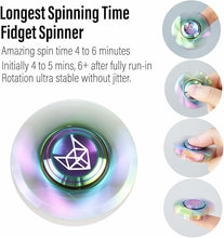 Load image into Gallery viewer, FREELOVE Metal Fidget Spinner, Stainless Steel Heavy, Long Spinning Toys, Cool Silent, Small Mini Fox Figette Spiner for Adults Men Anxiety, Quiet Bearing, Rainbow