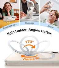Load image into Gallery viewer, TORRAS 360° Spin Magnetic Stand for Samsung Galaxy S25 Ultra Case, Fit for Magsafe, Military Grade Slim Hard PC Protective S25 Ultra Clear Case with Kickstand & Ring Holder, Ostand Spin, Clear
