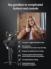 Load image into Gallery viewer, 3-Axis Gimbal, Gimbal Stabilizer for Smartphone w/RGB Magnetic Fill Light Phone Gimbal for iPhone/Android Foldable iPhone Gimbal w/Upgraded Face Tracking Vlog Recording-Smart X Pro Kit