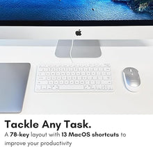 Load image into Gallery viewer, Macally USB Wired Keyboard for Mac and Windows PC - Plug and Play Apple Keyboard with 78 Scissor Switch Keys and 13 Shortcut Keys - Compact & Small Keyboard that Saves Spaces and Looks Great - White