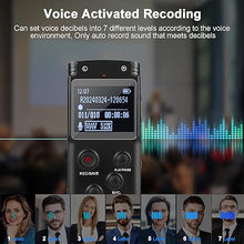 Load image into Gallery viewer, 128GB Ultra-Large Screen Digital Voice Recorder Voice Activated Recorder for Lectures Meetings Classes, Audio Recorder with Playback, Password, Variable Speed, Tape Recorder USB Charge, MP3