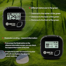 Load image into Gallery viewer, GOLFBUDDY Voice 2S+ Talking GPS Rangefinder, Clip on Hat Golf Navigation, Slope Mode on/Off, 18 Hours Battery Life, Shot Distance Measurement, Preloaded with 40,000 Courses Worldwide (Black)