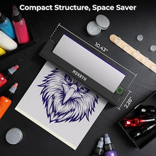 Load image into Gallery viewer, MUNBYN Tattoo Stencil Printer ITP05, Wireless Thermal Tattoo Printer with 10 Transfer Papers, Compatible with Android and iOS Phone/Tablet & PC, Tattoo Printer for Tattoo Artists & Beginners