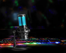 Load image into Gallery viewer, MANHATTAN RGB USB Gaming Mic, Noise Cancelling Condenser Microphone for PC, PS4, PS5 and Mac, Anti-Vibration Shock Mount, Gaming, Streaming, Podcasts, Twitch, YouTube, Discord - 102674