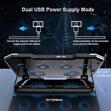 Load image into Gallery viewer, Laptop Cooling Pad RGB Portable Gaming Laptop Cooling Pad Laptop Cooler Stand RGB Lights Fits 12-17 Inches,Laptop Cooler (6 fans)
