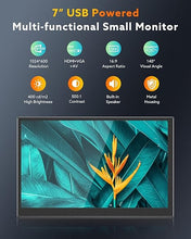 Load image into Gallery viewer, Eyoyo 7 inch Small Mini Monitor 1024x600 Resolution Car Rear View TFT LCD Screen Display with HDMI/VGA/AV Video Input for PC DVD DVR CCD 140 Degree Wi