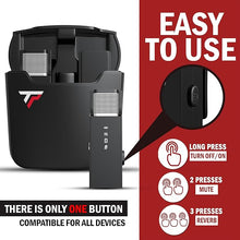 Load image into Gallery viewer, Wireless Lavalier Microphone for iPhone and All Devices - Single 2.4Ghz Mic, Audio w/Noise Canceling - Long Range Up to 175ft - Easy to Use for Video Recording, Podcast