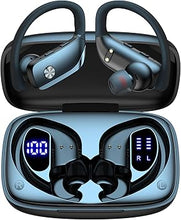 Load image into Gallery viewer, bmani Wireless Earbuds Bluetooth Headphones 48hrs Play Back Sport Earphones with LED Display Over-Ear Buds with Earhooks Built-in Mic Headset for Workout Black