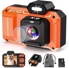 Load image into Gallery viewer, Upgraded 4K Digital Camera,HD 48MP 18X Zoom Anti Shake Auto Focus Kid Camera with 32G Card, Point and Shoot Camera Compact & Portable Video Camera for Kids, Teens, Beginners