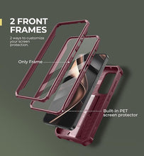 Load image into Gallery viewer, Dexnor for Samsung Galaxy S25 Case with Built-in Slide Camera Cover & Screen Protector & Kickstand,Heavy-Duty Shockproof Rugged Case Full-Body Bumper Protective Cover for Galaxy S25(2025),Maroon Red
