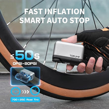 Load image into Gallery viewer, Tiny Pump Mini Bike Tire Pump with Gauge, 120PSI Portable Electric Bicycle Air Pump, Auto Stop, Type-C Rechargeable Battery with Presta and Schrader Valve