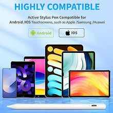 Load image into Gallery viewer, Stylus Pen, Active Stylus Pen Compatible for iOS and Android Touchscreens/Phones, Rechargeable Stylus Pen with Dual Touch Screen, Stylus Pencil for A-pple/Android/Tablet, 16.5CM,White
