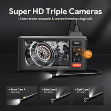 Load image into Gallery viewer, 50FT Triple Lens Sewer Camera, DEPSTECH Borescope with 5" IPS Screen, 1080P Endoscope Camera with Light, Flexible Snake Inspection Camera for Wall, Plumbing, Automotive Engine Inspect
