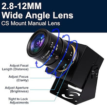 Load image into Gallery viewer, SVPRO USB Camera 1080P Full HD Webcam 2MP Machine Vision Industrial Camera 2.8-12mm Varifocal Lens Manual Focus Webcam 100fps/60fps/30fps for Windows,Mac,Linux,Android