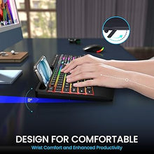 Load image into Gallery viewer, Wireless Keyboard and Mouse Combo - Dual System RGB Backlit Mouse and Keyboard,2.4G Rechargeable,Full-Sized Ergonomic Silent Design with Phone Holder for Windows Mac PC Laptop