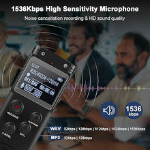 Load image into Gallery viewer, 128GB Ultra-Large Screen Digital Voice Recorder Voice Activated Recorder for Lectures Meetings Classes, Audio Recorder with Playback, Password, Variable Speed, Tape Recorder USB Charge, MP3