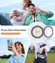 Load image into Gallery viewer, TORRAS 360°Rotatable Magnetic for iPhone 16 Pro Case 6.3 inch, Fit for MagSafe 16 Pro Phone Case, 16FT Military Grade Shockproof, Flush Stand Ring, Translucent Slim Protective Ostand, Natural Titanium