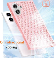 Load image into Gallery viewer, CCSmall for Apple iPhone 16 Plus Heat Dissipation Case with Magnetic Ring, Mesh Breathable Hollow Cellular Hole Slim Phone Case Cover for iPhone 16 Plus SR Pink