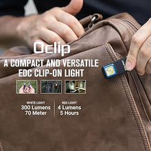 Load image into Gallery viewer, OLIGHT Oclip Rechargeable EDC Flashlight 300 Lumens Dual Light Sources Compact Pocket Clip Light, Convenient USB C Charging, Magnetic for Night Working, Cycling, Emergency, Signaling Tool (Black)