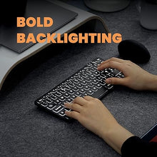 Load image into Gallery viewer, Perixx PERIBOARD-732B Wireless Backlit Mini Keyboard - X Type Scissor Keys - White Backlit - US English,Black,11950