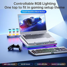 Load image into Gallery viewer, llano RGB Laptop Cooling Pad, White, Powerful Turbofan, Quiet Cooling, Touch Control, LCD Screen, Seal Foam, 15-19in Laptops