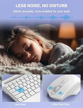 Load image into Gallery viewer, Wireless Keyboard and Mouse Combo, Ergonomic Keyboard with Wrist Rest, Phone Holder, Sleep Mode, 2.4G Lag-Free Rechargeable Compact Silent Cordless Keyboard Mouse for Windows, Mac, Laptop, PC (White)
