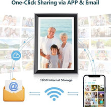 Load image into Gallery viewer, Atatat 10.1 Inch WiFi Digital Photo Frame, Electronic Smart Picture Frame with IPS Touch Screen, Internal 32GB Storage & Multi-User Binding, Easy Set Up and Instantly Photo Upload via APP or EMAIL