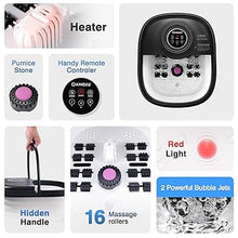 Load image into Gallery viewer, Collapsible Foot Spa Bath with Heat, Remote Control, Temperature Control, Bubbles, Pumice Stone, Red Light, Timer, 16 Massage Roller Pedicure Foot Spa Tub Foot Soaker for Soothe & Relax Tired Feet