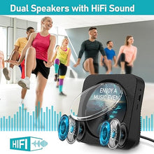 Load image into Gallery viewer, CD Player Bluetooth Desktop CD Player with Speakers for Home Portable Music CD Players with RC, LED Display, FM Radio, Timer, Support Headphone/USB/TF/AUX Playback