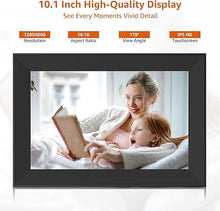 Load image into Gallery viewer, FRAMEO Digital Picture Frame WiFi 10.1 inch Digital Photo Frame Auto-Rotate & Slideshow Electronic Picture Frame HD IPS Touch Screen,Great, Easy to Set up and use Share Photos/Videos Best Gift