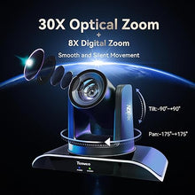 Load image into Gallery viewer, Tenveo AI Auto Tracking NDI PTZ Camera 3G-SDI/HDMI/USB3.0/LAN PoE 30X Optical+8X Digital Zoom IP Live Streaming Camera, FHD 1080P 60FPS for Church Services Worship Large Events Live Broadcast