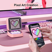 Load image into Gallery viewer, Divoom Ditoo Retro Pixel Art Game Bluetooth Speaker with 16X16 LED App Controlled Front Screen (Pink)