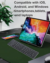 Load image into Gallery viewer, Wireless Keyboard Foldable Bluetooth Keyboard Slim Small Quiet Portable Compact Handheld Full Size Pocket Travel Folding Keyboard for PC Laptop Computer Phone Samsung Android Tablet iPhone iPad Mac
