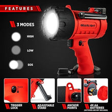 Load image into Gallery viewer, GearLight Waterproof LED Spotlight Flashlight Father's Day Gifts for Dad - High Lumen Spot Light for Outdoor Camping Accessories, Boating Gifts for Men, Husband, Floating Handheld Flash Lights