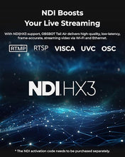 Load image into Gallery viewer, OBSBOT Tail Air NDI Streaming Camera 4K, AI Tracking PTZ Camera with Intelligent APP, Gesture Control, HDMI/USB-C/Wireless Webcam, Video Camera Live Stream for YouTube, Chruch, Worship, Creator, etc.