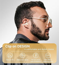 Load image into Gallery viewer, King Lucky i21 Open Ear Clip On Earbuds Wireless Bluetooth Ear Clip Headphones with Mic, Noise Cancelling, Waterproof IPX4, for Small Ears, Perfect for Running, Sports, and Glasses Wearers (White)
