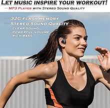 Load image into Gallery viewer, Bone Conduction Headphones,Open-Ear Bluetooth Headset with Micphones, Built-in 32GB Flash Memory MP3 Player, IPX8 Waterproof Sports Earphones for Gym Workout Swimming Running Cycling