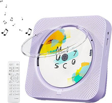 Load image into Gallery viewer, CD Player Portable Bluetooth 5.1 Desktop CD Player with HiFi Sound Speakers,Remote Control,Dust Cover,LED Display,Boombox FM Radio,USB/AUX for Home,Kids (Purple)