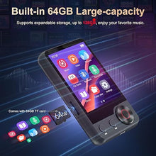 Load image into Gallery viewer, 128GB MP3 Player with Bluetooth 5.3, 2.4" Portable Full Touchscreen Music Player with Speaker and Micro SD Card Slot,MP4 Player with FM Radio,Voice Recording,Earphone,for Kids and Outdoors