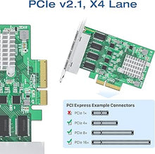 Load image into Gallery viewer, 2.5Gbase-T PCIe NIC with Realtek RTL8125 Chip, 2.5Gb Network Card, 2500/1000/100 Mbps,Quad RJ45 Ports, PCIe X4, Ethernet Card for Windows/Windows Server/Linux